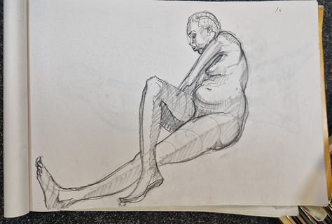 life art nude female model sketches