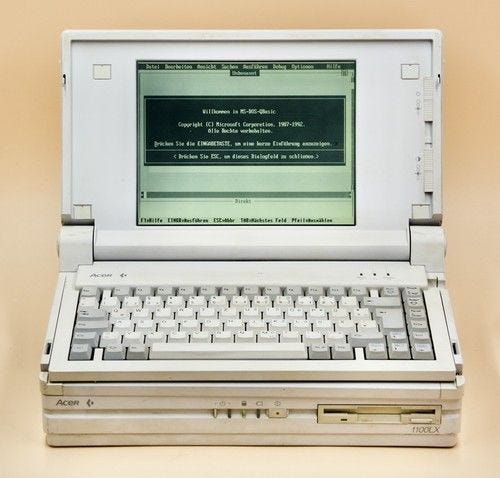 Acer AnyWare 1100LX 386SX Laptop / Portable PC Collectible 90s Vintage