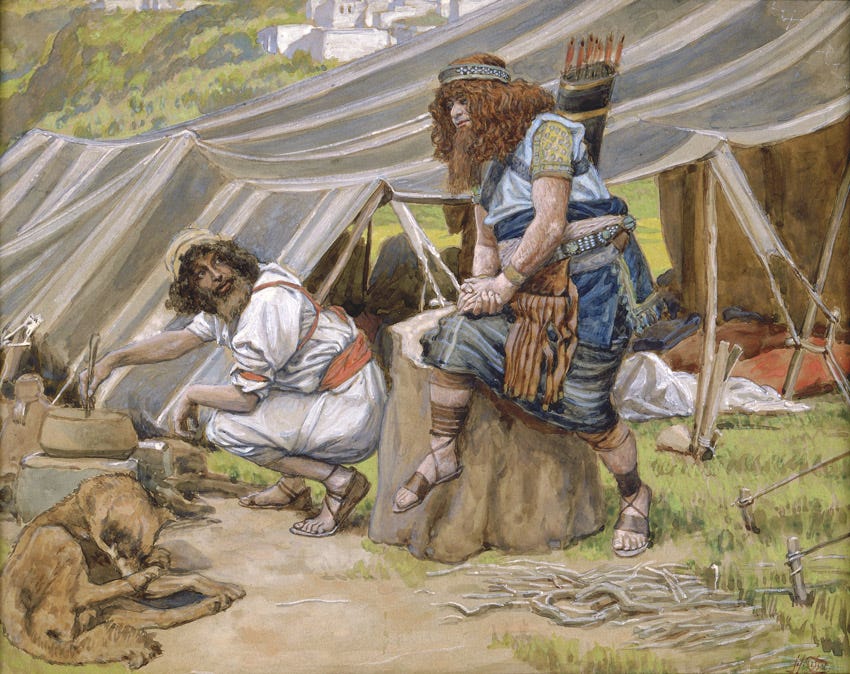 "The Mess of Pottage" by James Tissot "The Mess of Pottage" by James Tissot