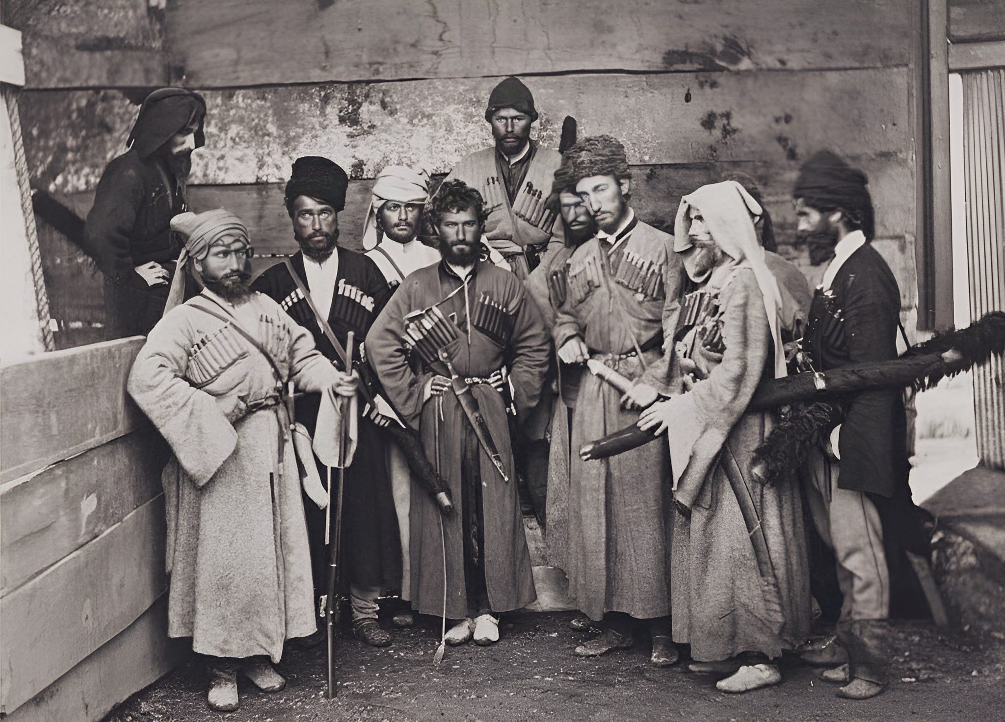 Group of armed Abkhazians (1870s).