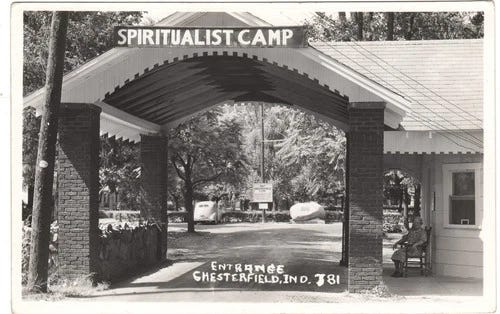 Camp Chesterfield Entrance Gate Spiritualist Center Madison County IN Postcard - Picture 1 of 2