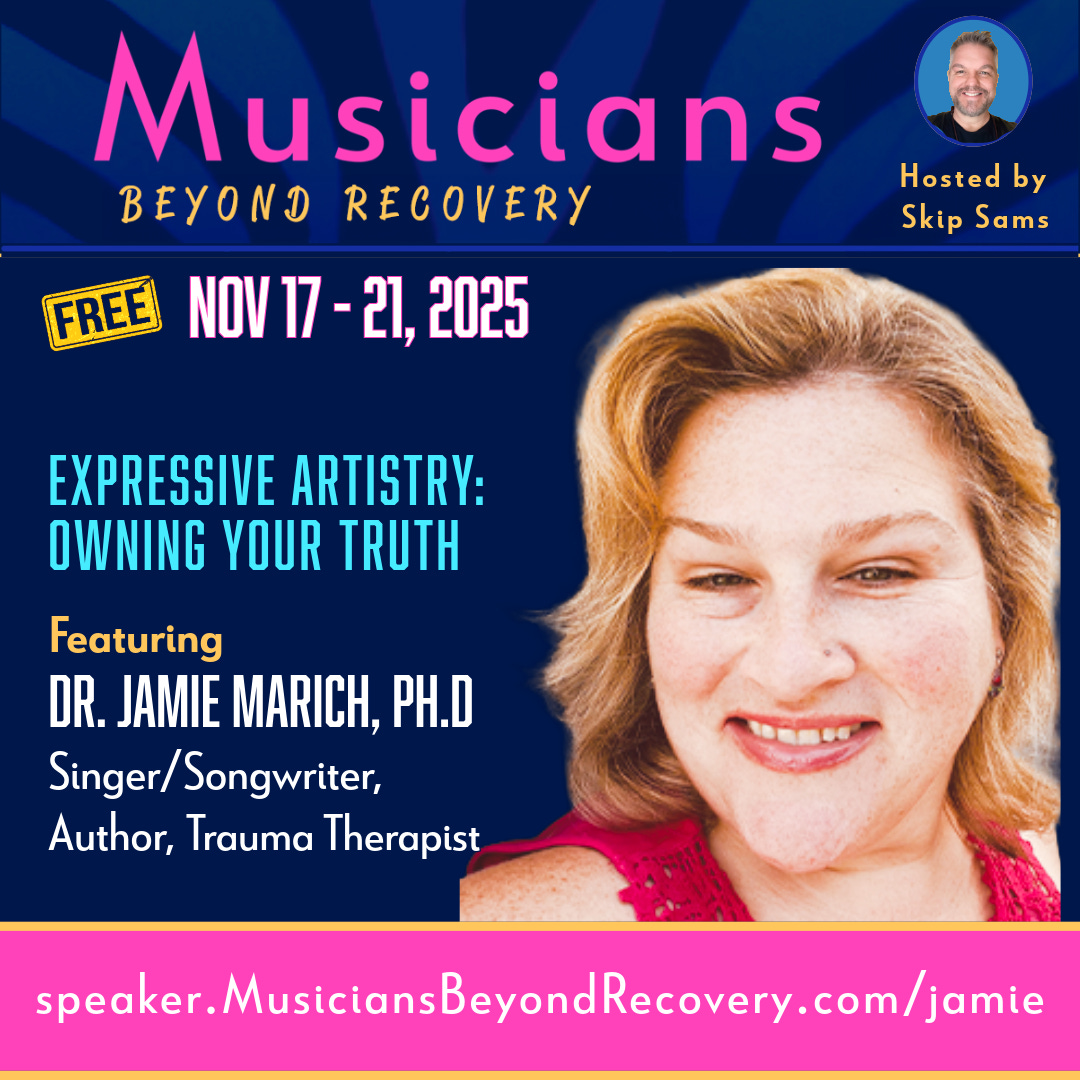 A poster with a picture of Jamie advertising the summit