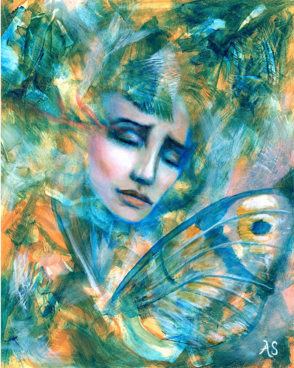 Our Skin is Melted Moons" Mystical Portrait Art Print | Symbolic Wall Art -  Aimee Schreiber