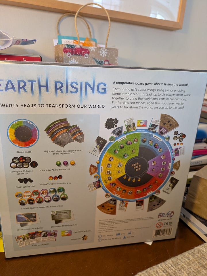 Earth rising game box and back cover