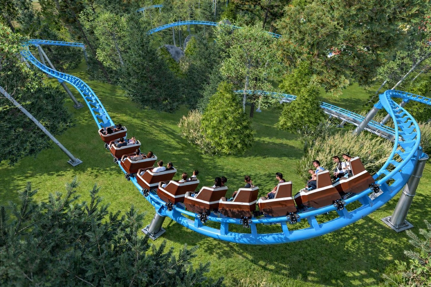 Rendering of Eagle’s Pursuit coaster at Waldameer Park Rendering of Eagle’s Pursuit coaster at Waldameer Park