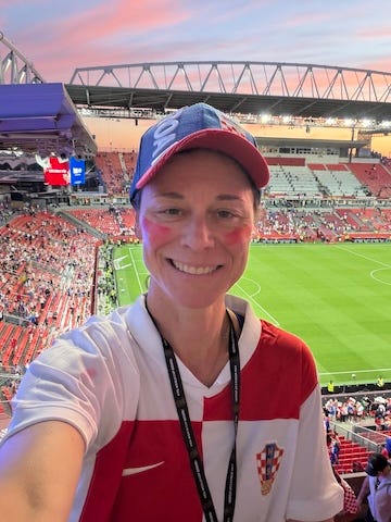 me cheering Croatia on at the World Cup