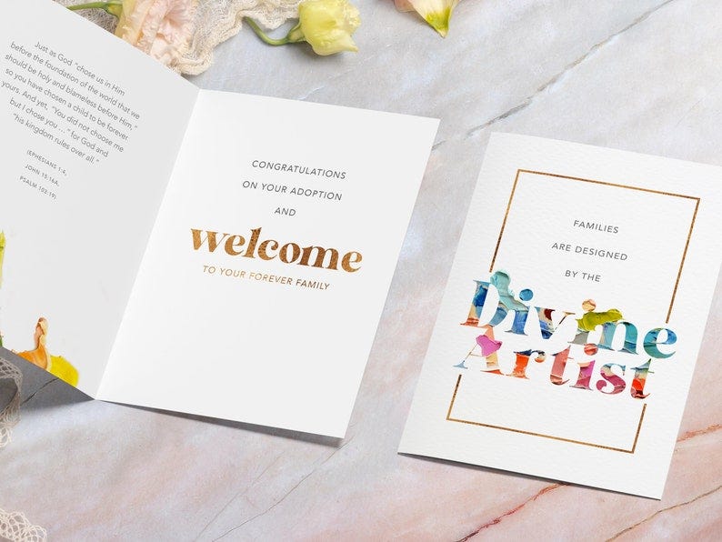 Celebrating Adoption Greeting Card Divine Artist image 1