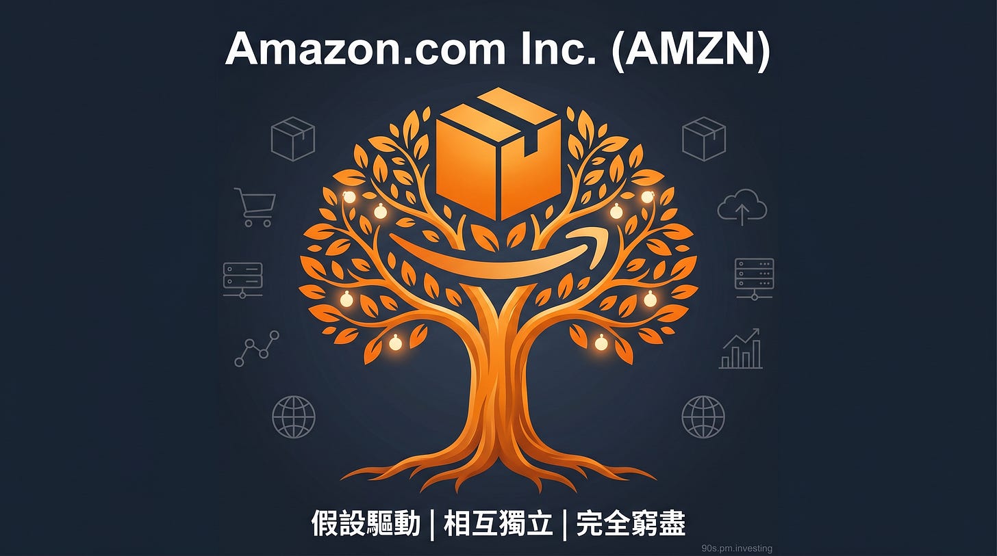 Amazon AMZN 橙色樹封面，中文 MECE 標語