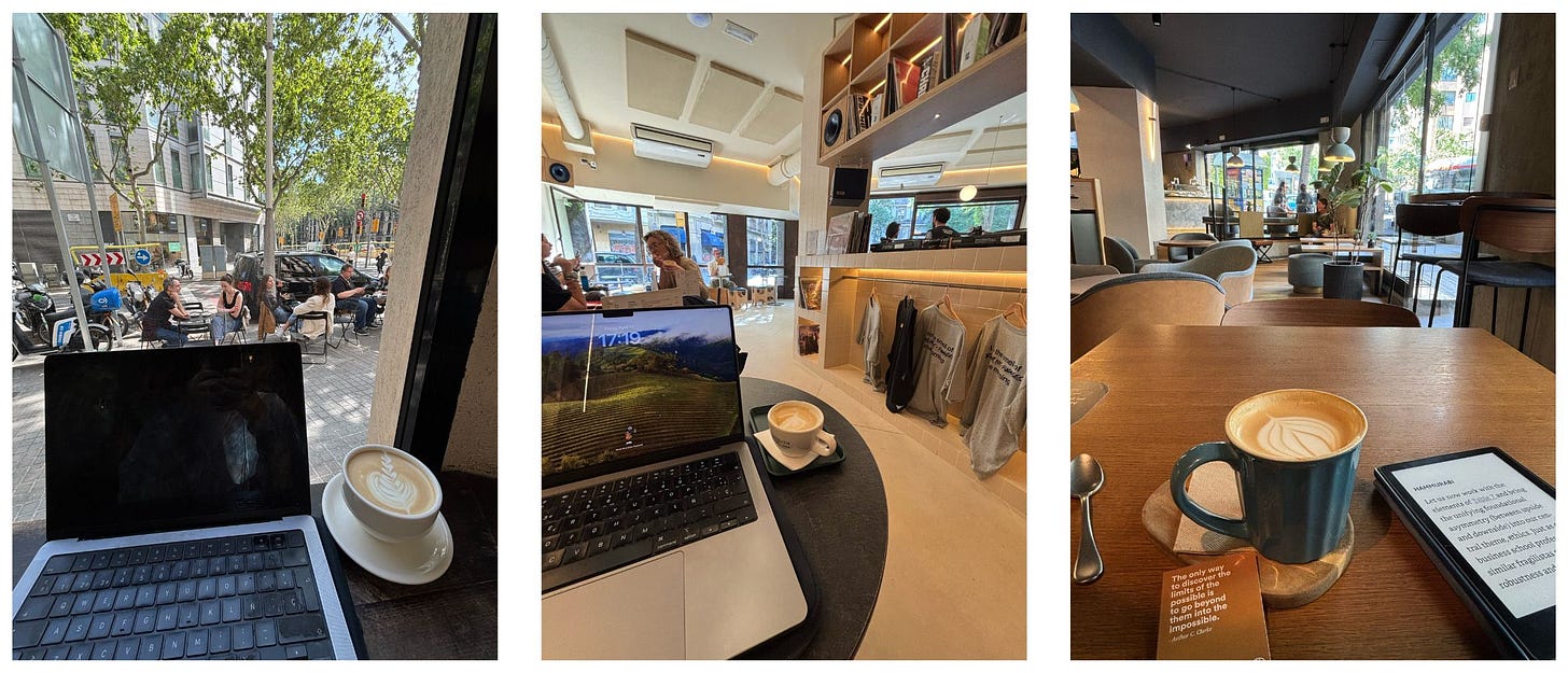Best coffee shops in Barcelona (collage)