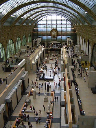 Interior of Musee d'Orsay, originally an old train station