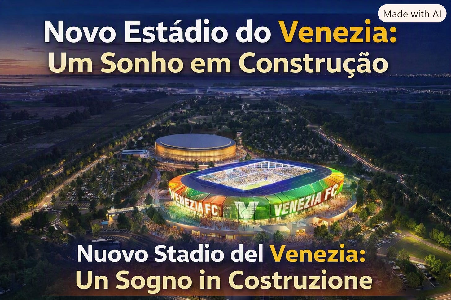 Novo Estádio do Venezia: Um Sonho em Construção / Nuovo Stadio del Venezia: Un Sogno in Costruzione