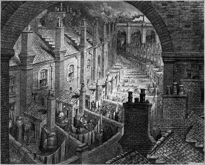 Over London-by Rail', Engraving, London, England, 1872 | Science Museum  Group Collection