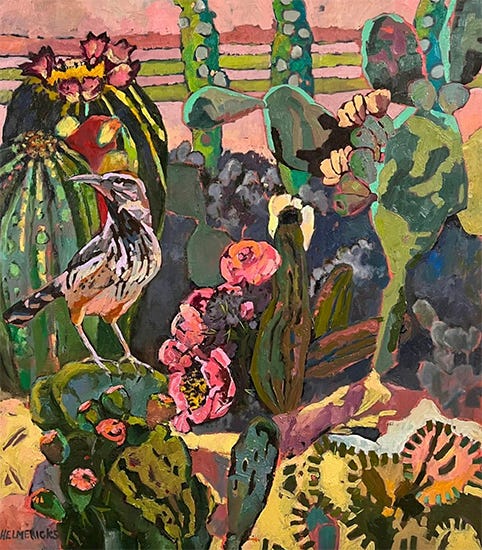 Gathering Ground, 36 x 32", Oil on Paper, © Annie Helmericks-Louder