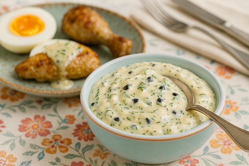 Cremă de brânză maturată cu usturoi negru și mărar