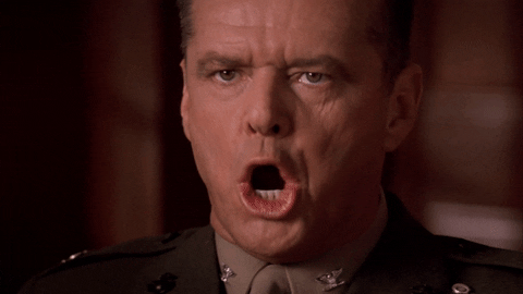 jack nicholson on the stand in a few good men shouting