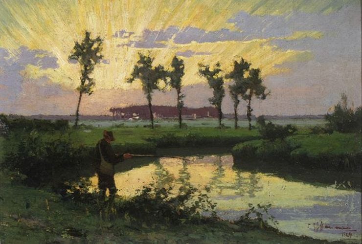 'Vissertje' 1924 - olieverf op paneel: Chris Hammes 