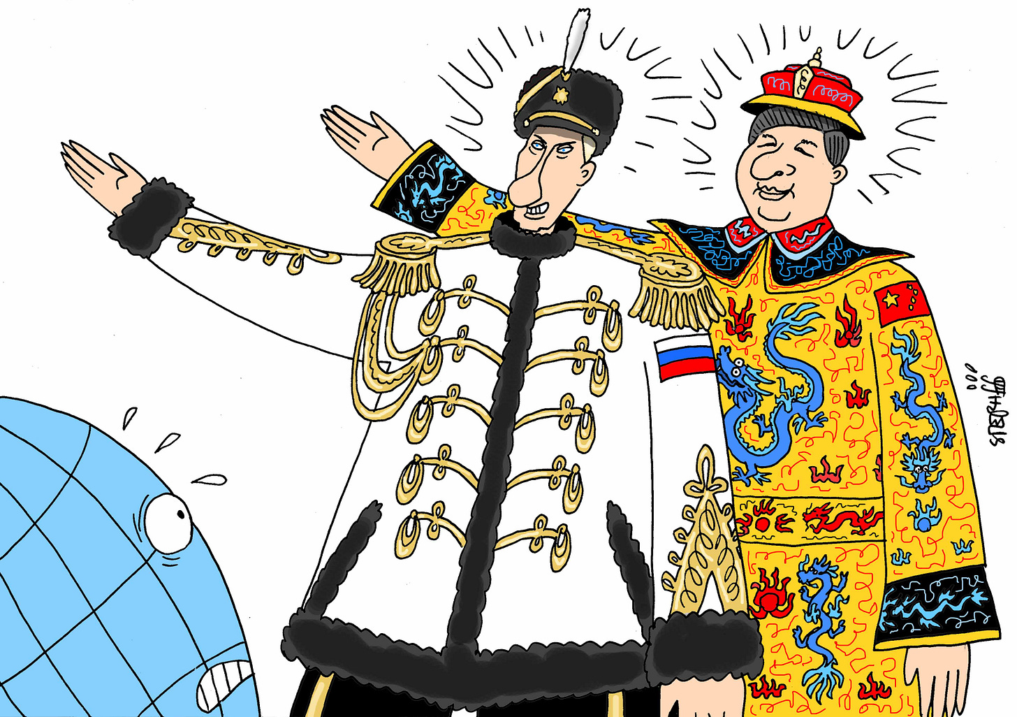 Political cartoon World Putin Xi Jinping authoritarians global fear | The  Week