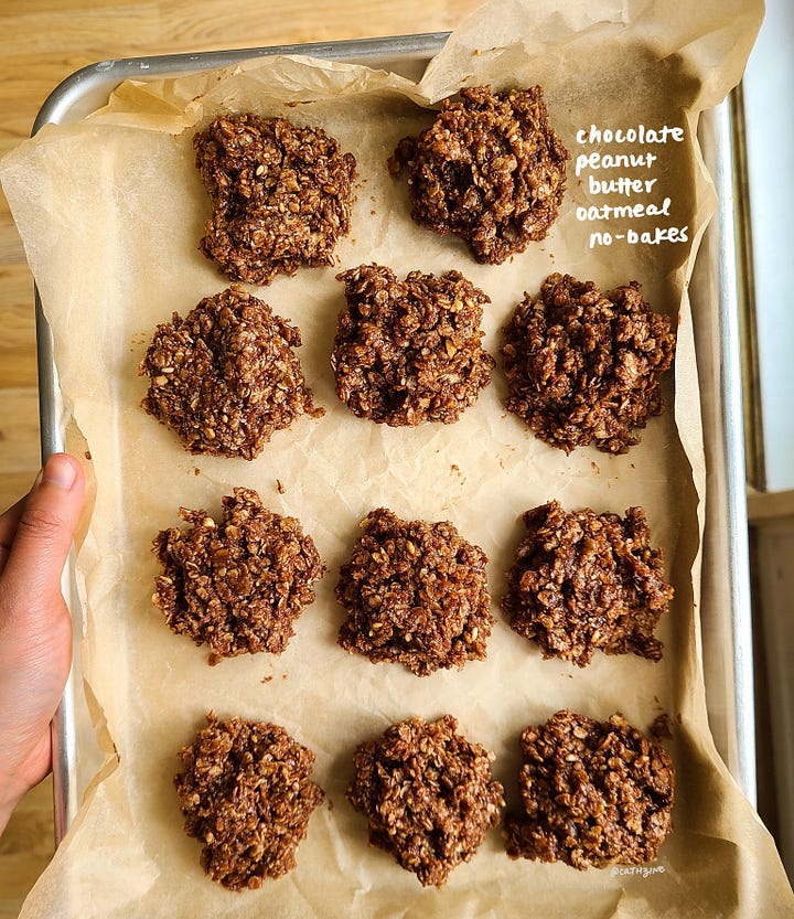 chocolate peanut butter no-bake oatmeal cookies