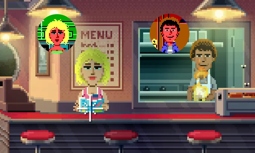 Dave and Sandy show in TWP and Maniac Mansion. Dave and Sandy show in TWP and Maniac Mansion.