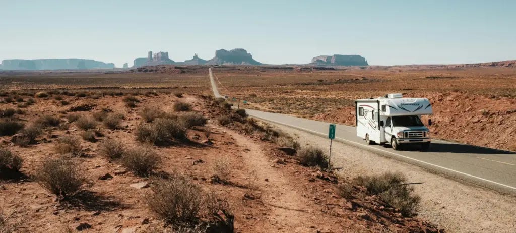 camper on the road
