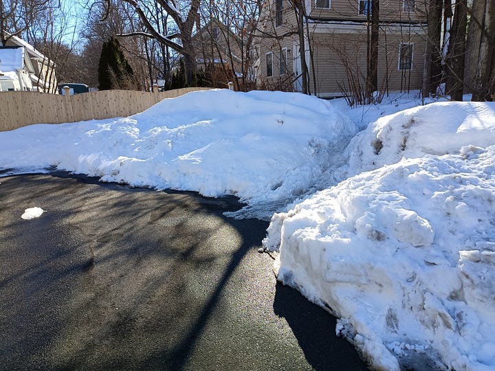 Snow covered pedestrian path