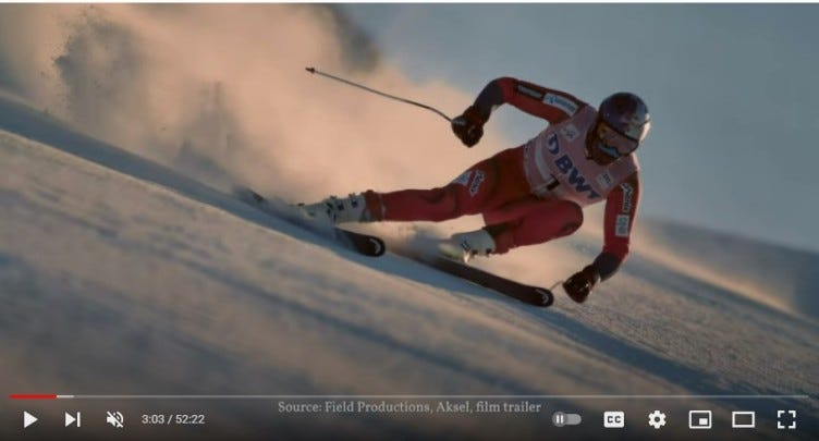 Aksel Lund Svindal during his competitive skiing career - one of the winningest alpine skiers of all time - before building a career as an impact investor.  Image: Field Productions