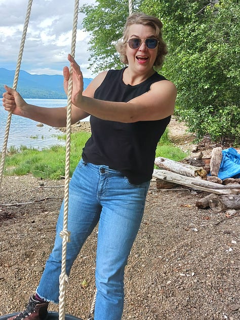 Axe throwing takes concentration, taking my son on a site tour (go hawks!), I love my 99's (if you are British - you know exactly what this is!, stay calm, did you know horses can totally read your energy? I'm always pondering 😊 much balance is needed on the water, I love waking to the birds swinging on a tire is much harder then you think, ladies!! 😂 Off to the island!