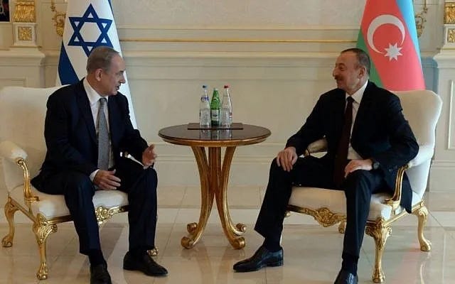 Prime Minister Benjamin Netanyahu (L) meets with Azerbaijan President Ilham Aliyev at Baku’s Zagulba Palace on December 13, 2016. (Haim Zach/GPO) Prime Minister Benjamin Netanyahu (L) meets with Azerbaijan President Ilham Aliyev at Baku’s Zagulba Palace on December 13, 2016. (Haim Zach/GPO)