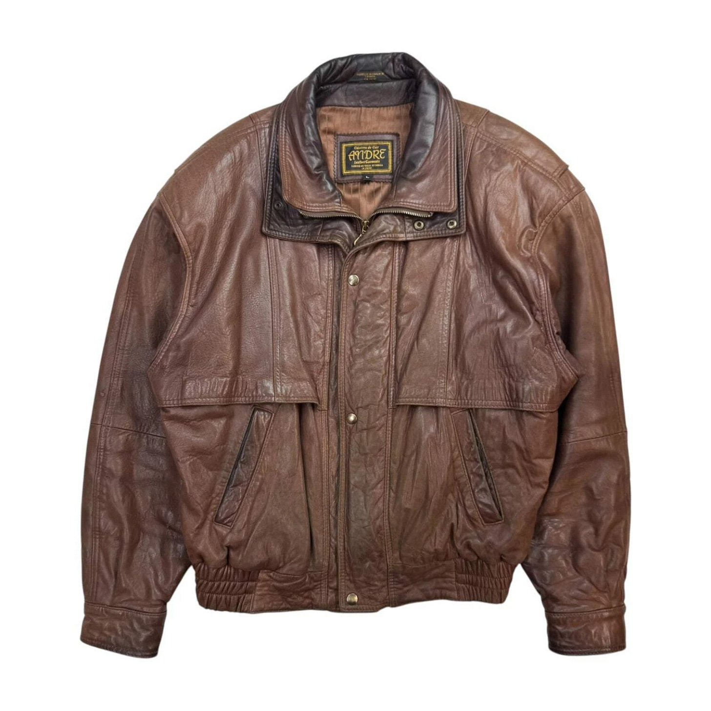 Vintage Andre Leather Jacket Brown - Picture 1 of 9