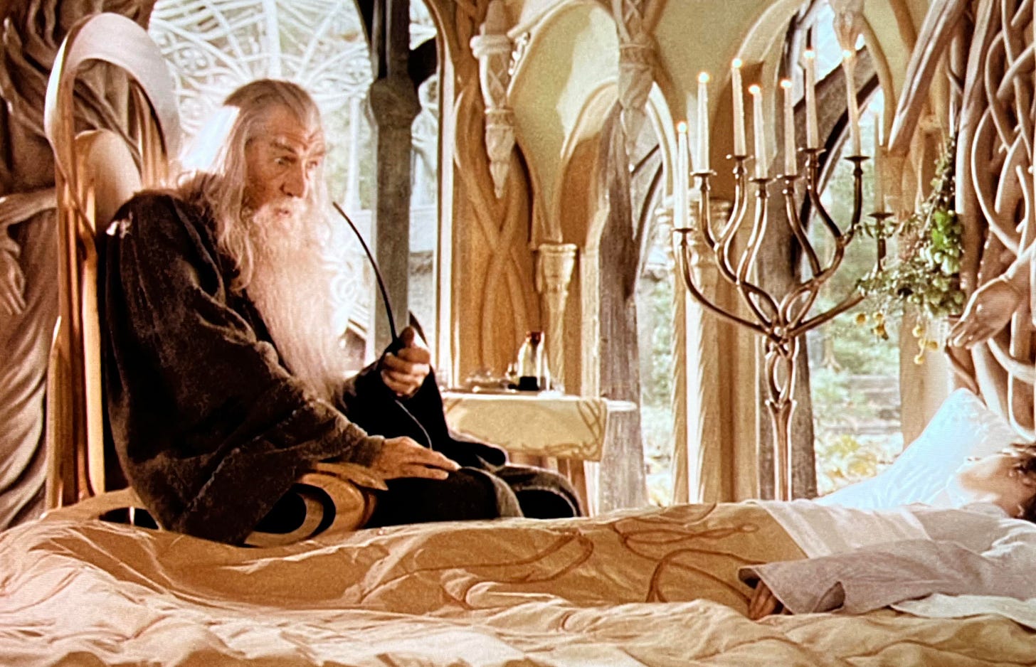 If you're watching the Fellowship of the Ring, this scene is where Gandalf  tells Frodo it's October the 24th at 10 o'clock in the morning (tomorrow  morning) after awakening in Rivendell, post