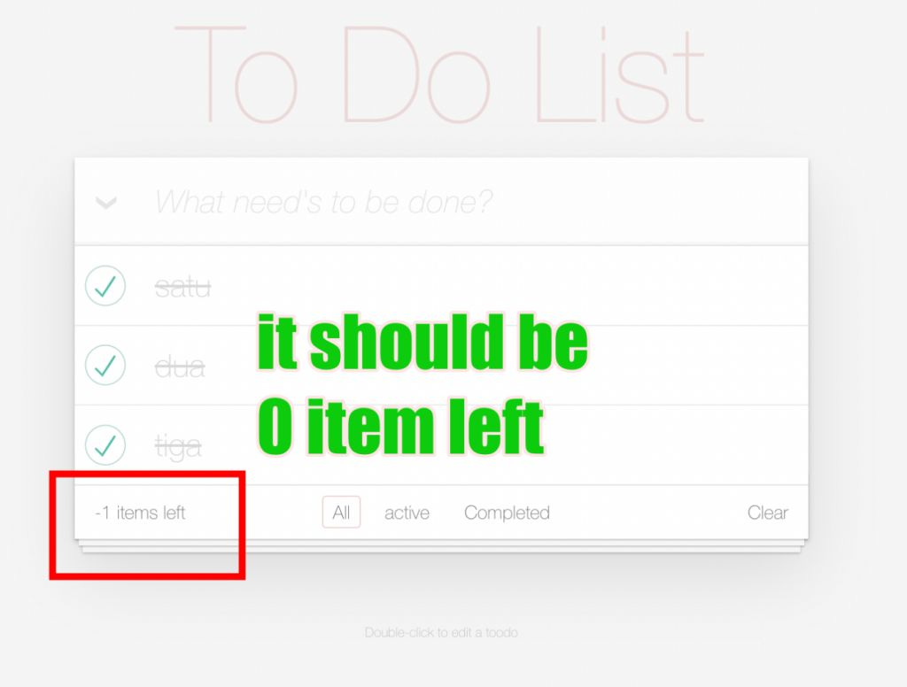 temuan bugs pada todo list