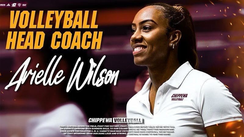 May be an image of 1 person, playing volleyball, playing tennis and text