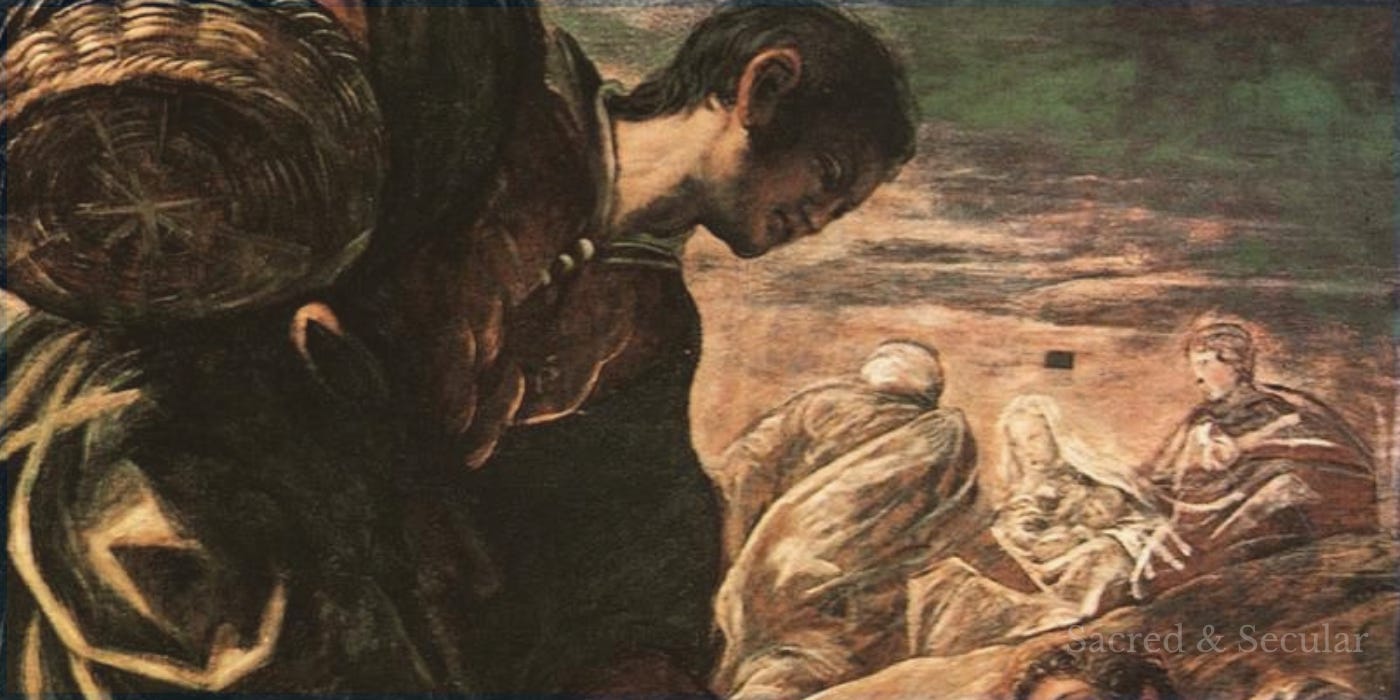 Detail from Tintoretto’s painting showing the prophet Elisha surrounded by people as bread is distributed during the feeding miracle of 2 Kings 4. Detail from Tintoretto’s painting showing the prophet Elisha surrounded by people as bread is distributed during the feeding miracle of 2 Kings 4.
