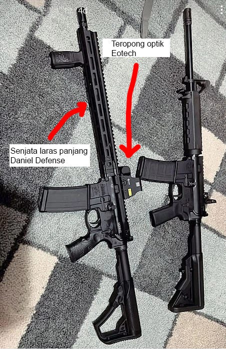 Senjata laras panjang yang dipakai dalam penembakan di Uvalde. Senjata laras panjang yang dipakai dalam penembakan di Uvalde.