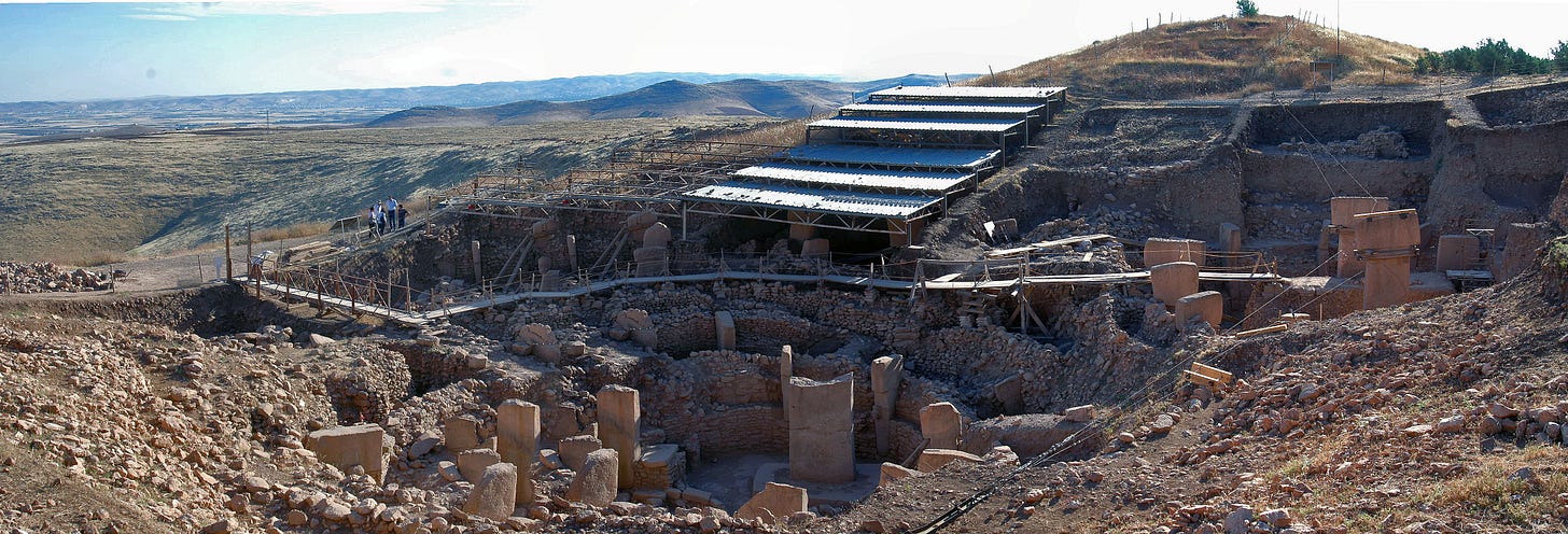 Göbekli Tepe excavation viewed from the east in May 2010. Göbekli Tepe excavation viewed from the east in May 2010.