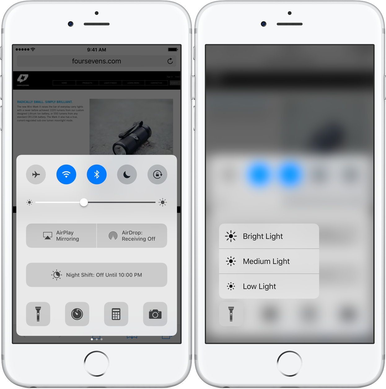 Did you know on an iPhone 7 you can press an hold the flashlight in the control center to control brightness? Did you know on an iPhone 7 you can press an hold the flashlight in the control center to control brightness?