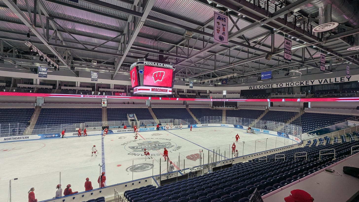 Pegula ice arena with the Hockey Valley facade Pegula ice arena with the Hockey Valley facade
