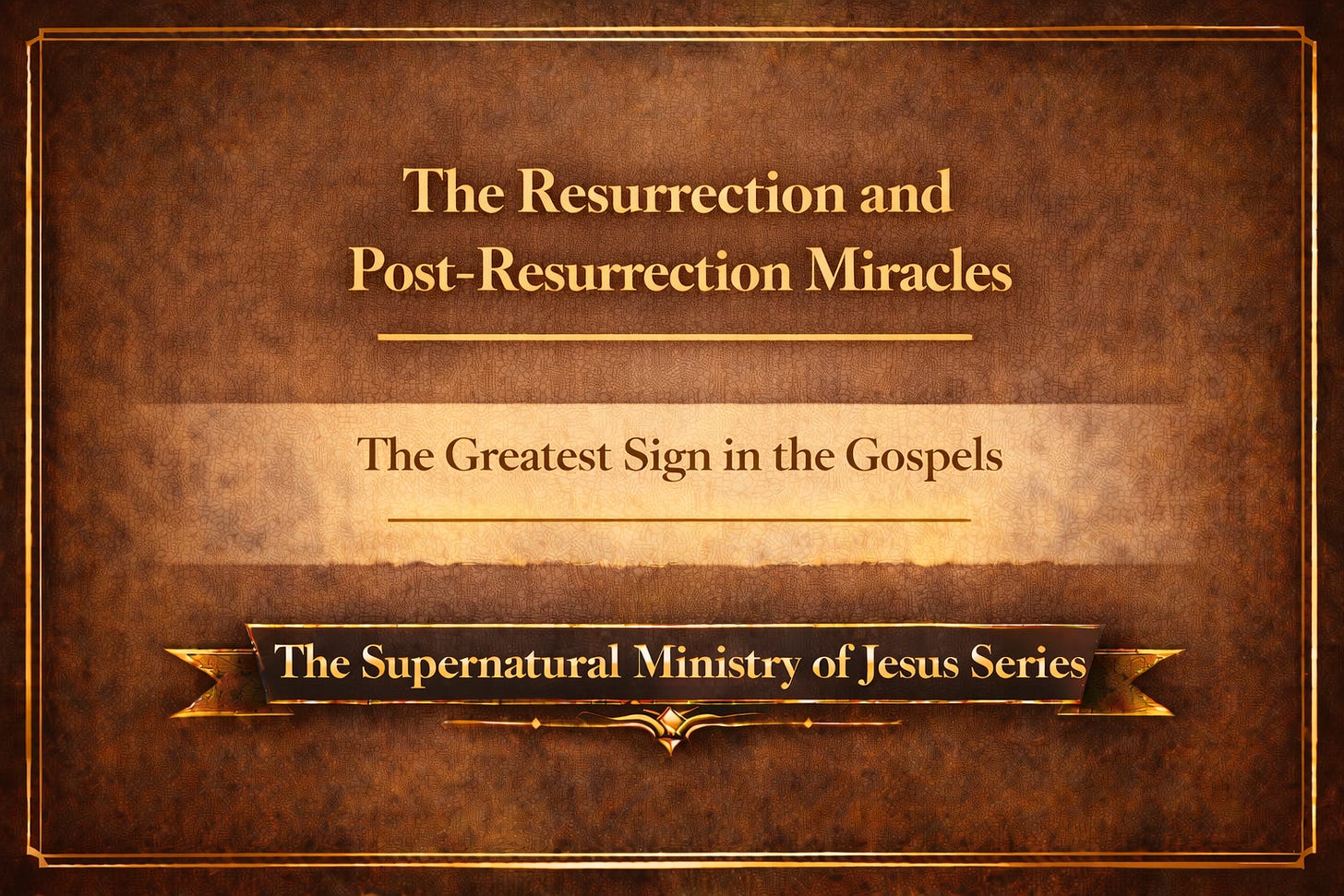 The Resurrection and Post-Resurrection Miracles The Greatest Sign in the Gospels