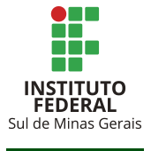 #descrevemospravocê  A imagem mostra o logotipo do Instituto Federal do Sul de Minas Gerais. O símbolo é formado por nove quadrados verdes e um círculo vermelho dispostos em uma grade que lembra a letra “i” minúscula. Abaixo do símbolo, em letras pretas e maiúsculas, está escrito “INSTITUTO FEDERAL”. Logo abaixo, em letras menores, lê-se “Sul de Minas Gerais”. O fundo é branco.
