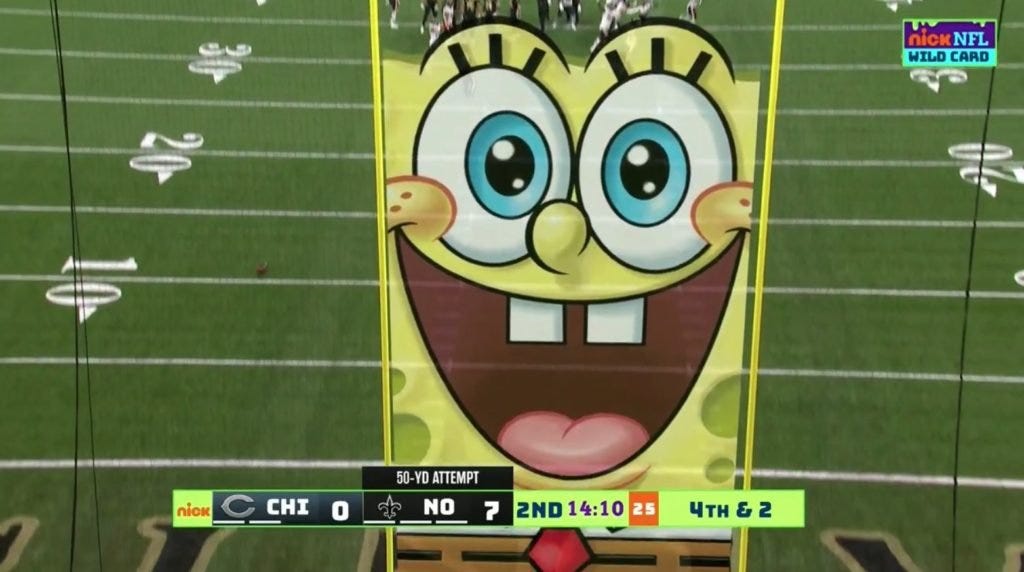 Bol Esponja, NFL, Bears vs Saints 2020 Bol Esponja, NFL, Bears vs Saints 2020