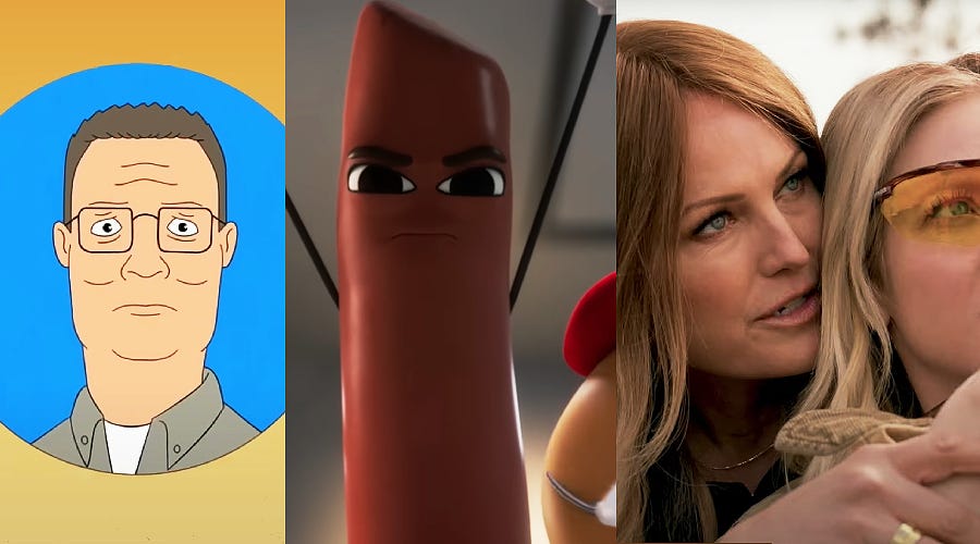TV Trailers of the Week: King of the Hill: S14, Sausage Party: Foodtopia: S2, The Hunting Wives, Acapulco: S4, Unforgivable and More