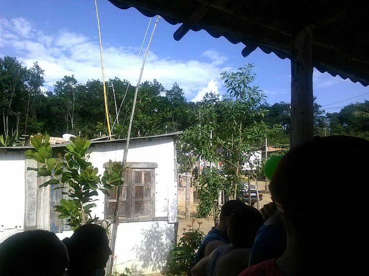 Homes and community center in the favela
