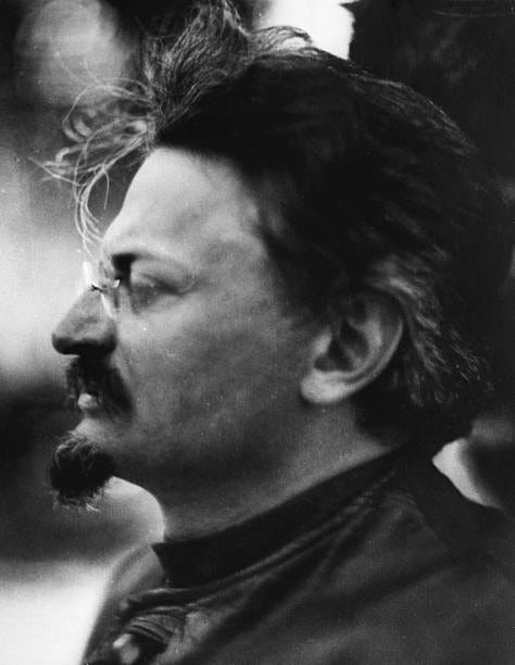 Russian Jewish revolutionary Leon Trotsky in 1924 at Sukham Kale, on the Black Sea in the Caucasus. Here he was under close guard while undergoing...