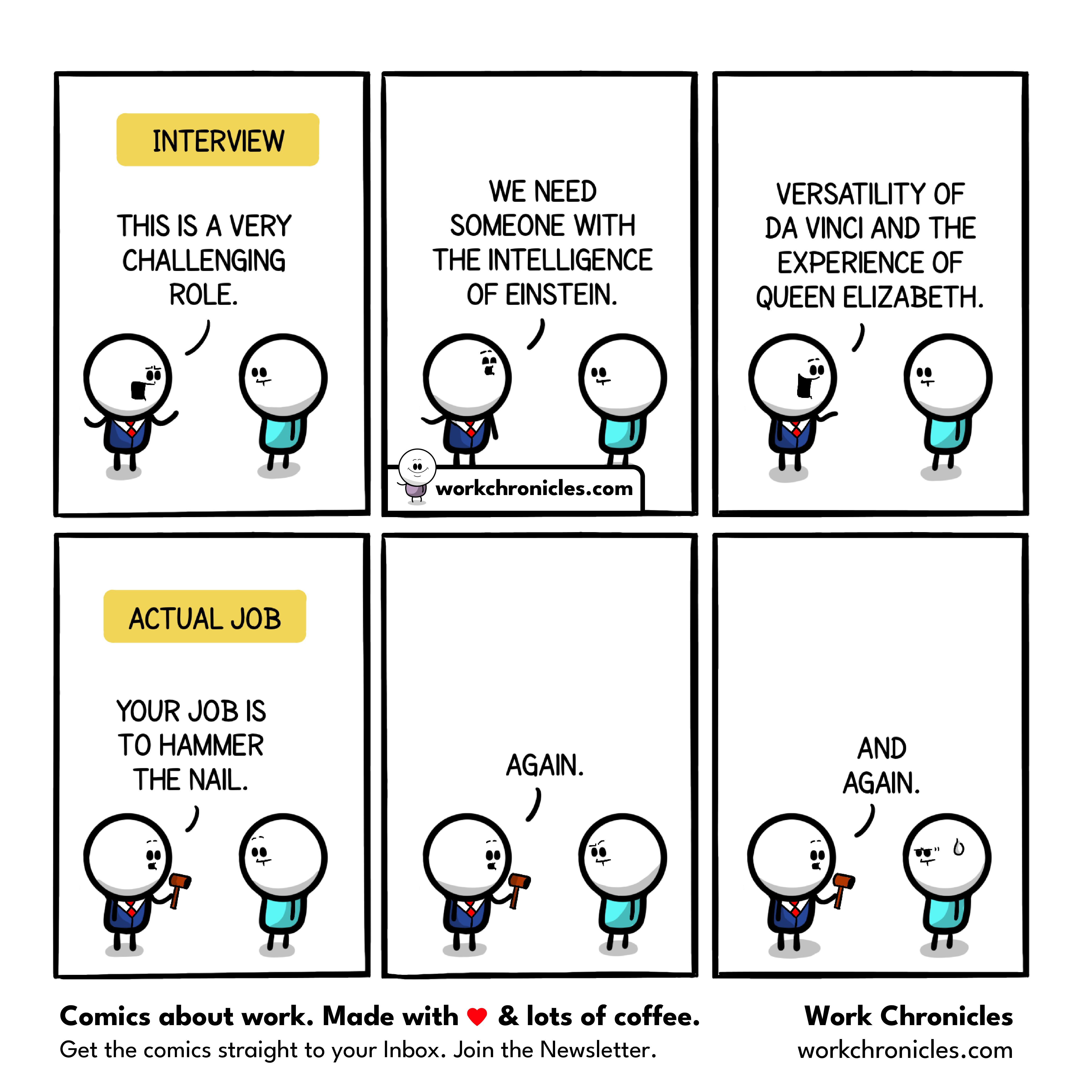 (comic) The Interview vs. The Actual Job