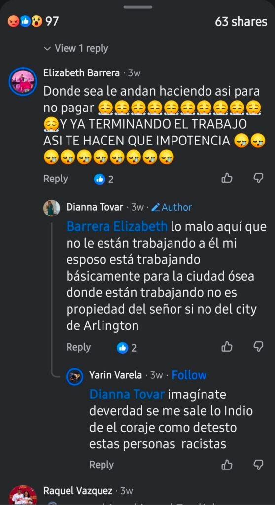 Dianna Tovar, married to the J&L Utilities worker. Her conclusion: "Everyone is RACIST!" Dianna Tovar, married to the J&L Utilities worker. Her conclusion: "Everyone is RACIST!"