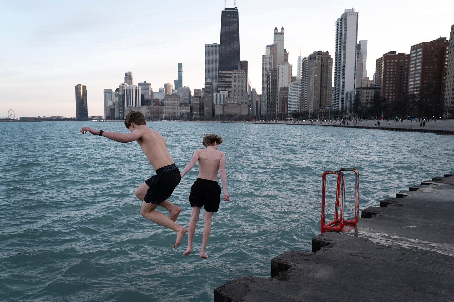 Lake Michigan on February 26, 2024 in Chicago, Illinois (Photo by Scott Olson/Getty Images).