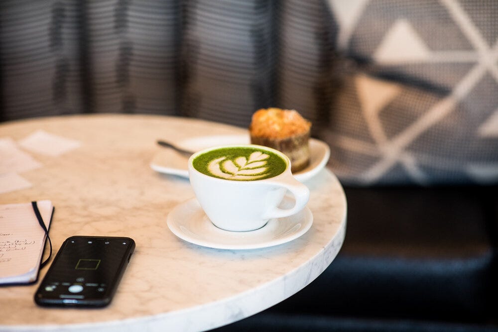 The matcha latte at Chattahoochee Coffee Co.
