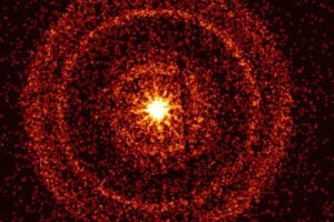 The afterglow of the Brightest of All Time gamma-ray burst, captured by the Neil Gehrels Swift Observatory’s X-Ray Telescope. Credit: NASA/Swift/A. Beardmore (University of Leicester)