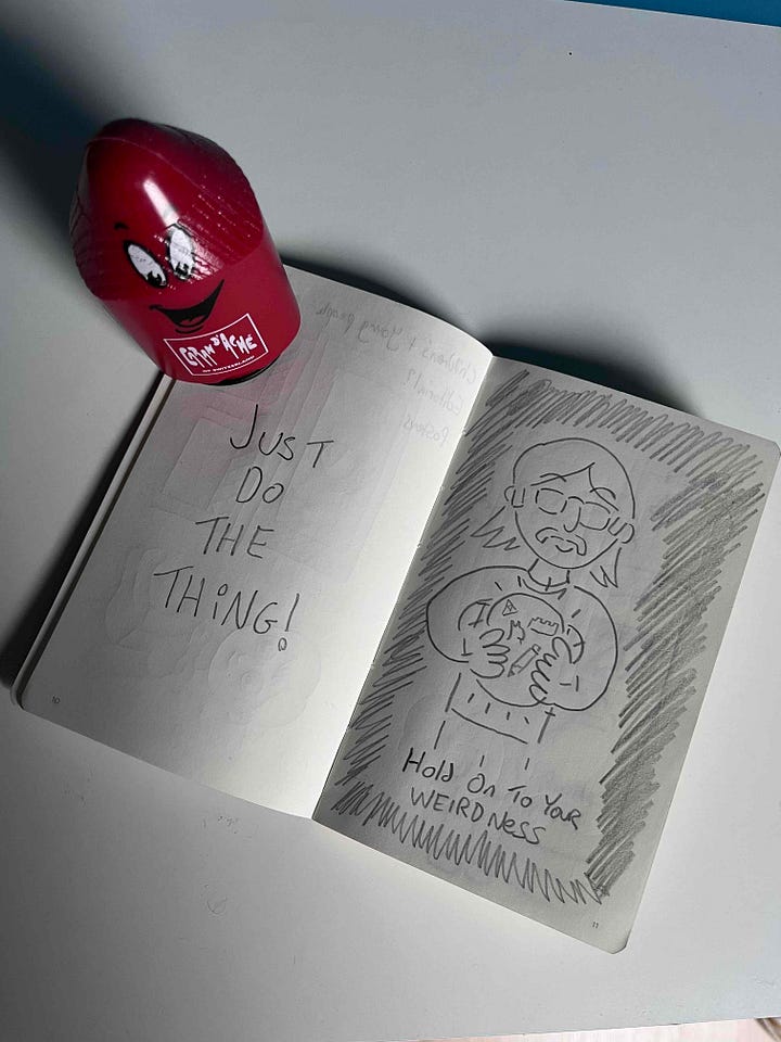 Photo of James' mini sketchbook