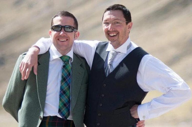 Kippy, right, with best friend Mike Watson